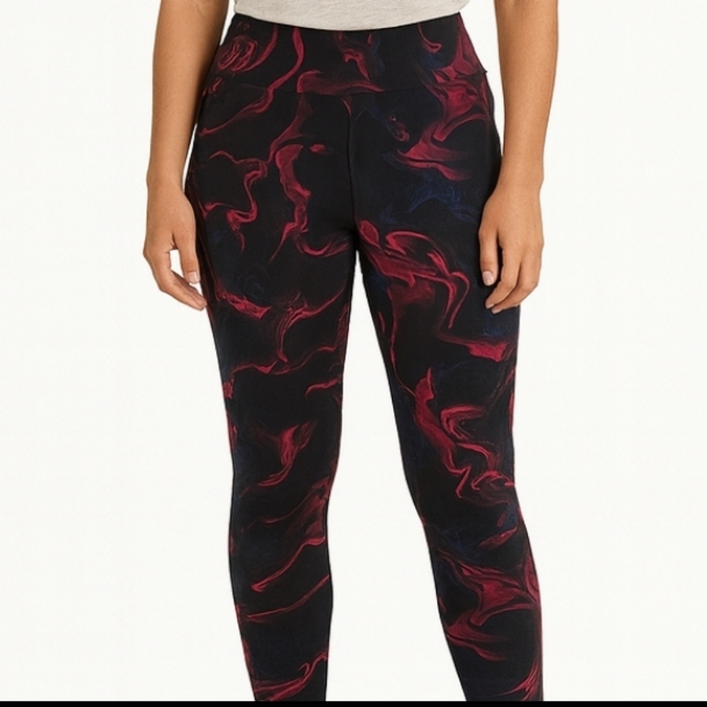Ideology Black Red Yoga Womens Leggings Sz Lg